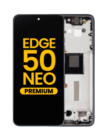 OLED Assembly with Frame for Motorola Moto Edge 50 Neo (XT2409-3 / 2024) (GRISAILLE) (Premium)