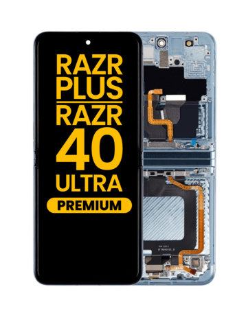 Main OLED Assembly with Frame for Motorola Moto Razr+ / Razr 40 Ultra (XT2321-3 / 2023)  (GLACIER BLUE) (Premium)