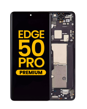 OLED Assembly with Frame for Motorola Moto Edge 50 Pro (XT2403 / 2024) (BLACK BEAUTY) (Premium)