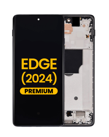 OLED Assembly with Frame for Motorola Edge (XT2405 / 2024) (BLACK) (Premium)