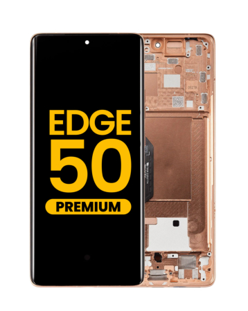OLED Assembly with Frame for Motorola Moto Edge 50 (XT2407-3 / 2024) (PEACH FUZZ) (Premium)