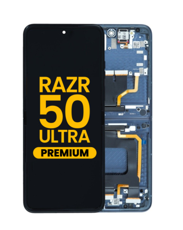 Main OLED Assembly with Frame for Motorola Razr Plus / Razr 50 Ultra (XT2451 / 2024) / Razr Plus (XT2557 / 2025) (MIDNIGHT BLUE) (Premium)