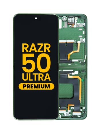Main OLED Assembly with Frame for Motorola Razr Plus / Razr 50 Ultra (XT2451 / 2024) / Razr Plus (XT2557 / 2025) (SPRING GREEN) (Premium)