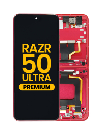 Main OLED Assembly with Frame for Motorola Razr Plus / Razr 50 Ultra (XT2451 / 2024) / Razr Plus (XT2557 / 2025) (HOT PINK) (Premium)