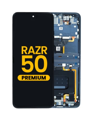Main OLED Assembly with Frame for Motorola Moto Razr 50 (XT2453 / 2024) (KOALA GREY) (Premium)