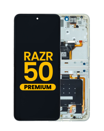 Main OLED Assembly with Frame for Motorola Moto Razr 50 (XT2453 / 2024) (BEACH SAND) (Premium)