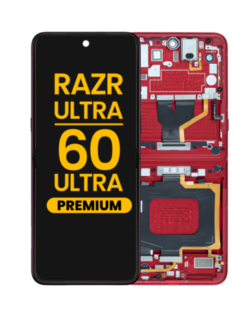 Main OLED Assembly with Frame for Motorola Razr Ultra / Razr 60 Ultra (XT2551 / 2025) (RIO RED) (Premium)