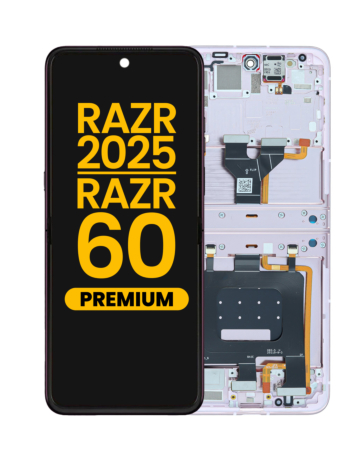 Main OLED Assembly with Frame for Motorola Razr 2025 / Razr 60 (XT2553 / 2025) (PARFAIT PINK) (Premium)
