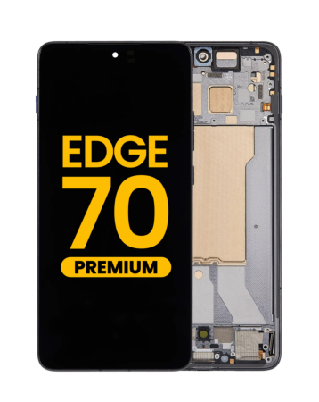 OLED Assembly with Frame for Motorola Edge 70 ( XT2601 / 2025) (GADGET GREY) (Premium)