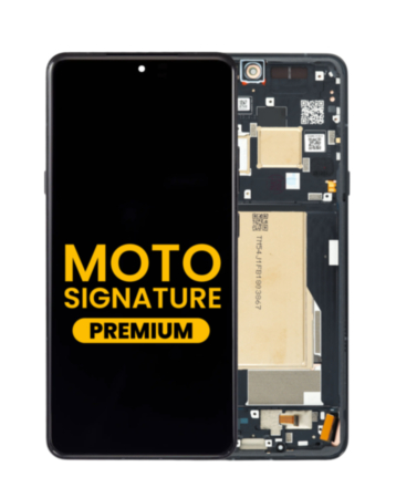 OLED Assembly with Frame for Moto Signature (XT2603/ 2026) (CARBON) (Premium)