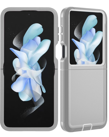 Heavy Duty Case for Galaxy Z Flip 7 (GRAY & WHITE) (Only Ground Shipping)